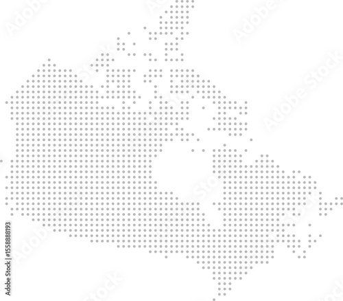 Canada – circle dot grid vector map (Lambert conformal conic projection, PPT-compatible & fully editable)