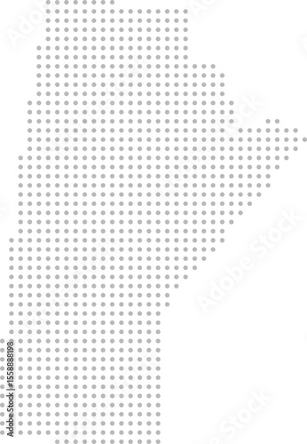 Manitoba, Canada – circle dot grid vector map (Lambert conformal conic projection, PPT-compatible & fully editable)