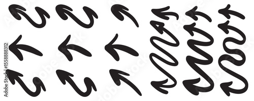 The arrow icon set depicts specific landmarks and includes a black arrow icon.