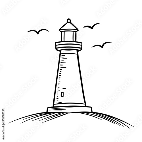 lighthouse on a white background