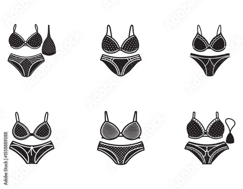  Stylish Pink and Purple Women's Underwear Illustration