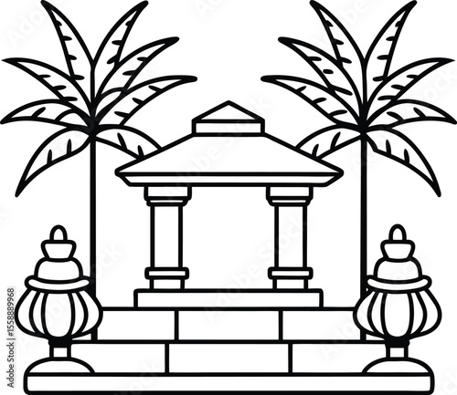 Ancient Columns with Statues