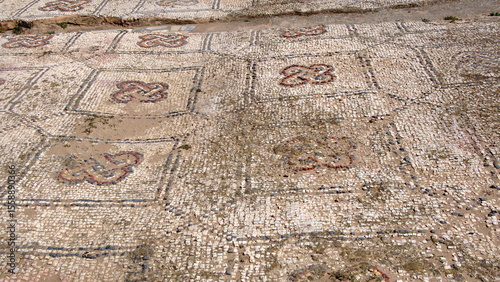 Mosaic in the ancient, Roman ruins at Oudna, Tunisia