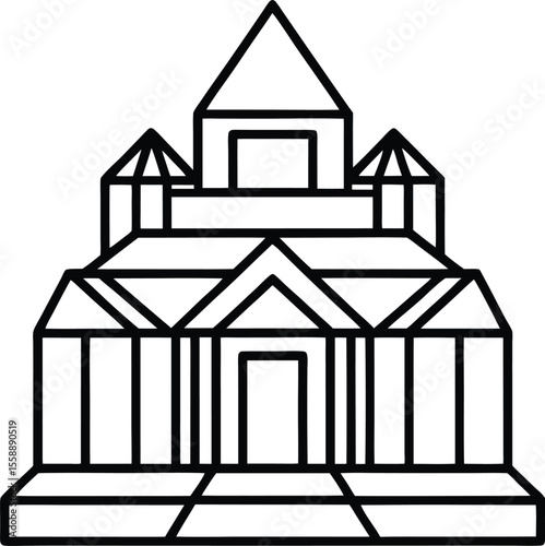 Geometric Temple Architecture Design
