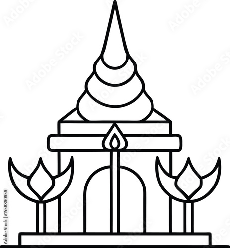 Stupa Dome with Floral Base Design