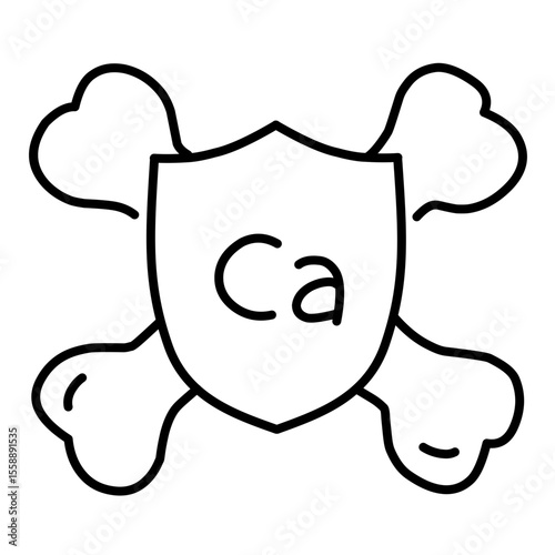 Bone Cancer vector outline