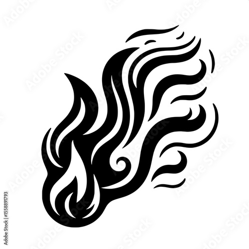 Flame with Smoke Trail SVG