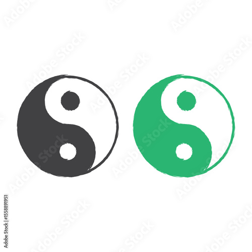Yin Yang Icon Vector Design.