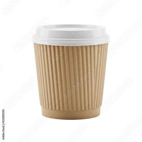 Wallpaper Mural Plain paper coffee cup sleeve, natural unbleached corrugated texture, cylindrical, unbranded, isolated on a transparent seamless studio background with no shadows, UHD product photography concept for Torontodigital.ca