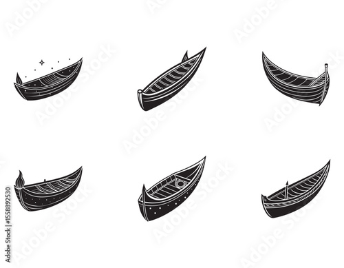 Enchanted Leaf Boat A Mystical Illustration of a Small Vessel Sailing on a Leaf Under the Stars