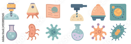 Visual representation of scientific exploration with microbes and space elements illustrating research concepts