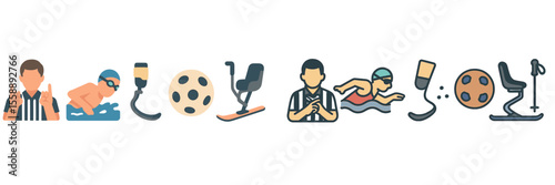 A collection of icons representing different sports activities