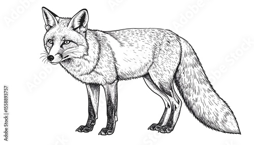 Detailed sketch of a fox