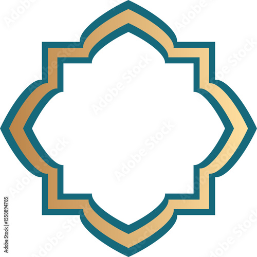 Islamic golden badge frame art