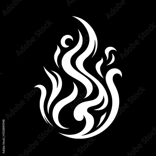 Flame with Smoke Trail SVG