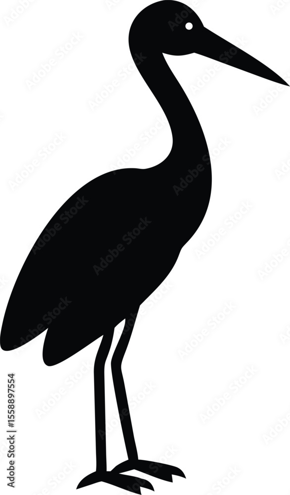 Fototapeta premium stork-icon-silhouette-standing.eps