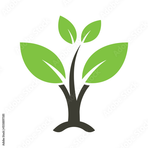 Green Plant Growth Symbol sprout leaves