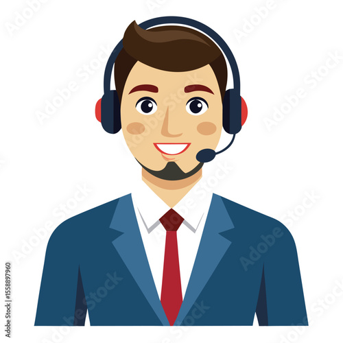 Friendly lady in headset smiling warmly