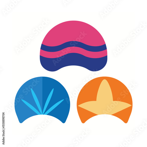 Smooth Racing Style Swim Cap Collection in Basic Designs