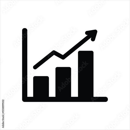 Vector graphic of a business chart showing growth and success in a simple modern style
