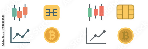 Financial market analysis tools and cryptocurrency symbols displayed in a digital format