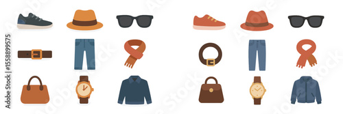Fashion accessories and clothing items displayed in a minimalist style for seasonal trends and personal style exploration