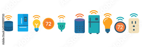 Smart home technology showcasing various devices for automation and energy management in a modern living space