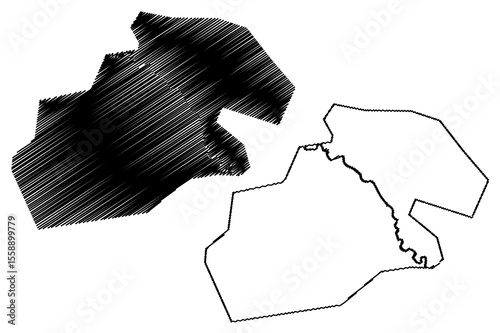 Kermanshah City (Islamic Republic of Iran, Persia, Kermanshah Province) map vector illustration, scribble sketch City of Kermanshahan map photo