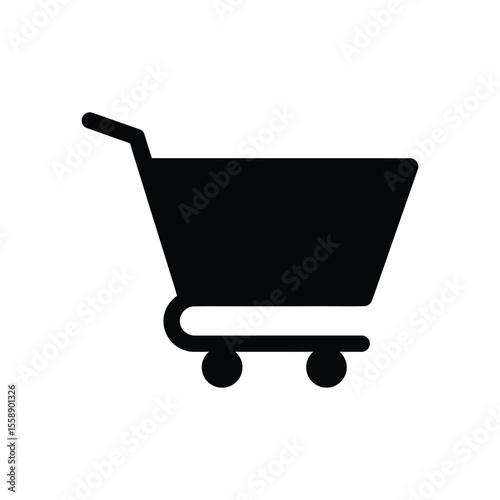 Shopping cart icon vector illustration for online store and retail business usage asset
