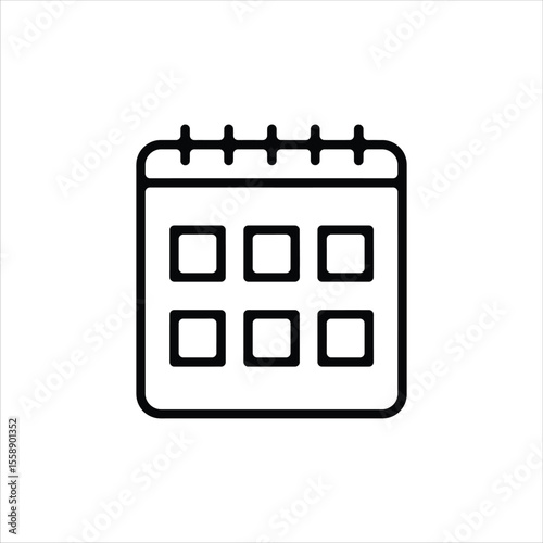 Minimalist calendar icon vector illustration for planning and scheduling appointments