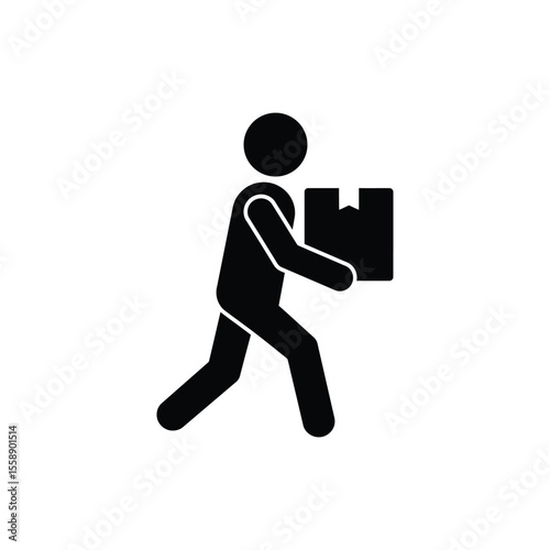 Delivery person icon carrying package vector illustration for business and logistics use