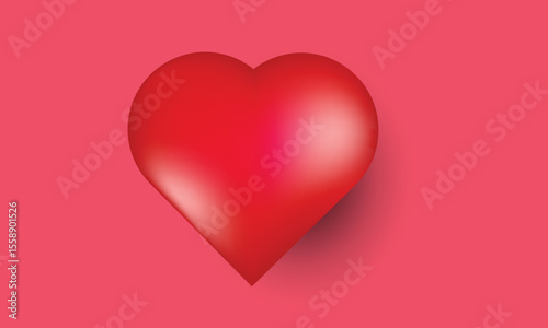 Abstract 3d Heart  shaped love symbol balloon fort your design, easily editable icon,
