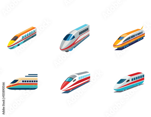 High-Speed Train Illustration Modern Rail Transportation Design