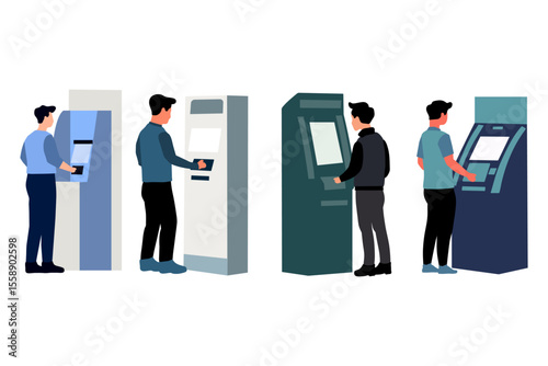 Man In Front Of ATM Machine Set Design