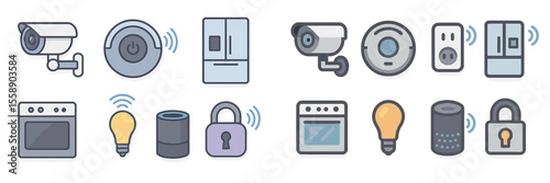 Modern smart home devices displayed in a creative layout showcasing various functionalities and features