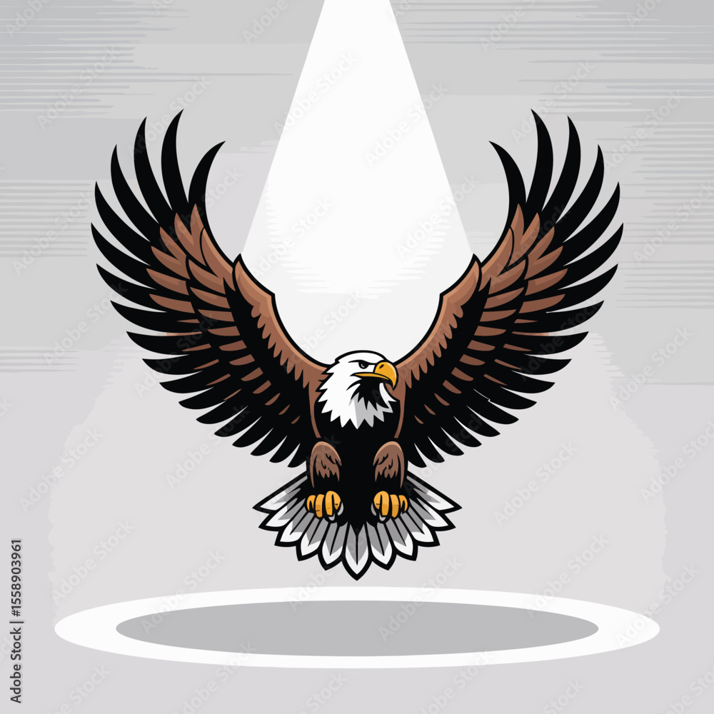 Obraz premium american bald eagle with flag