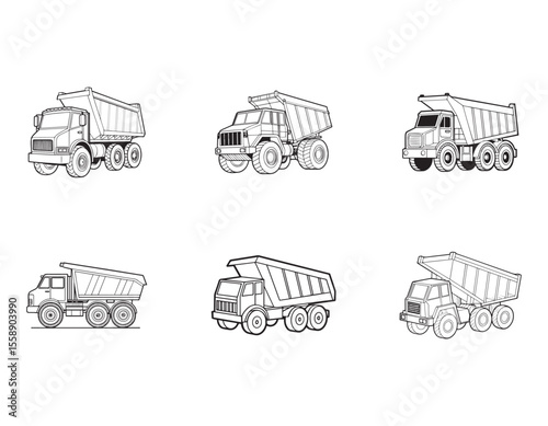 Heavy Duty Dump Truck Illustration Powerful Construction Vehicle Graphic	

