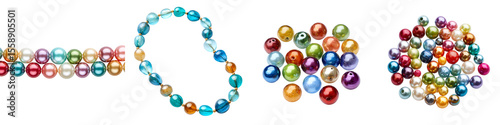Obraz na plátne Colorful Beads Collection for Jewelry Making on White