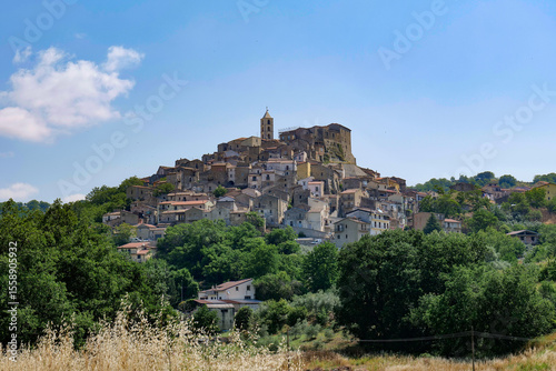 The landscape around a small town in the Potenza province, Italy.