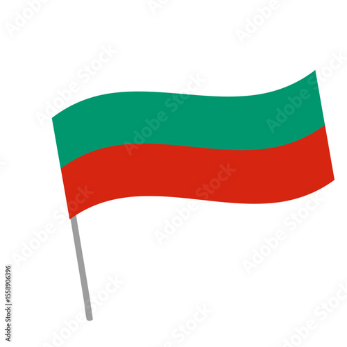 Bulgaria national flag flutters with flagpole