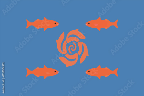 Stylized fish illustration aquatic life design element