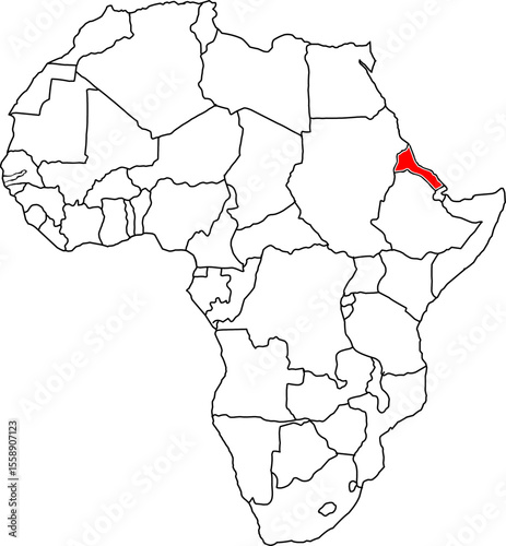 Eritrea MAP, a map of Africa highlighting the country of Eritrea