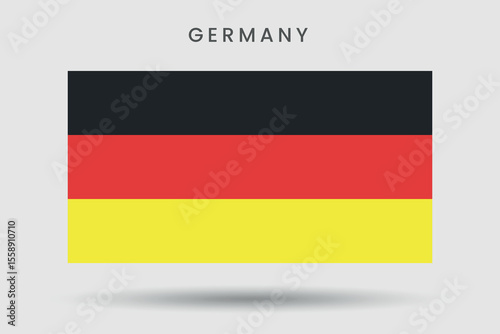 Germany flag icon. Vector illustration. Isolated on white background.