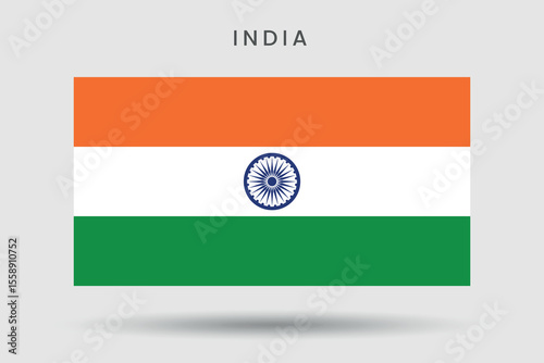 India flag vector illustration on a white background. It can be used as a background