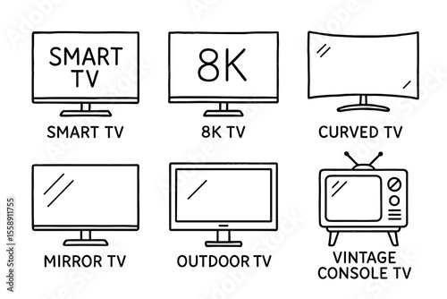 Smart 8k curved mirror outdoor vintage console tv icons