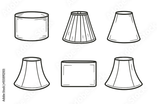 Variety of lampshade designs on vintage background for interior decor