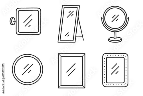Various mirror designs: round, square, rectangular, and stand