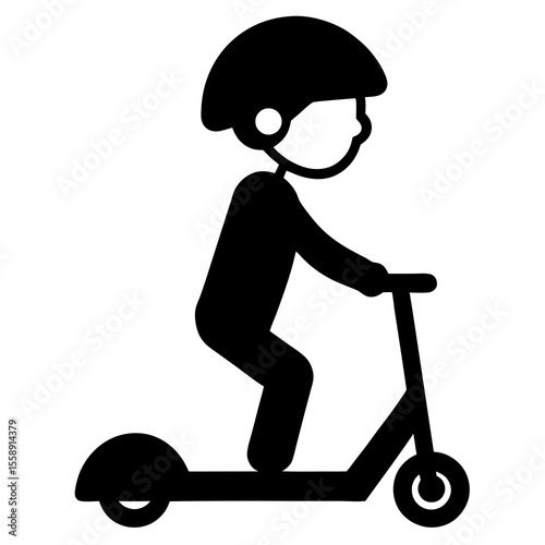 Child Scooter Rider Silhouette
