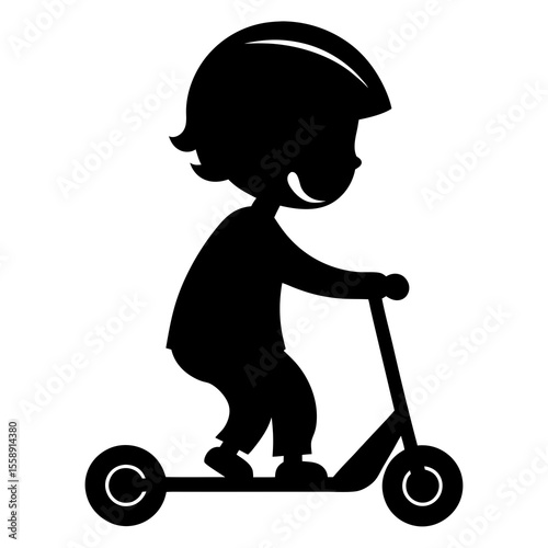 Child Scooter Rider Silhouette