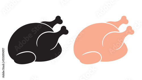 Chicken meat vector illustration. Chicken icon design. Grill chicken.
